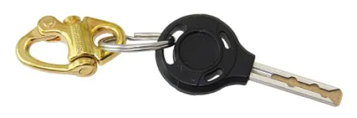 Schnappschäkel Messing festes Auge 70mm