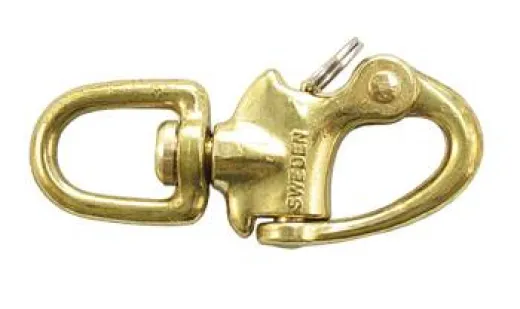 Schnappschäkel Messing Wirbelauge 75mm