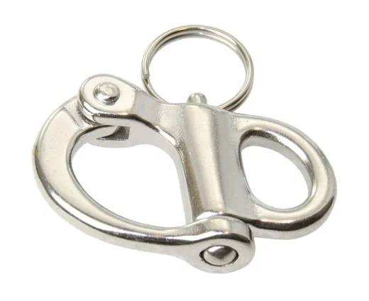 Schnappschäkel Wirbelauge 87mm Edelstahlguss