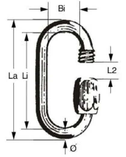 Schraubglied große Öffnung 12mm Edelstahl