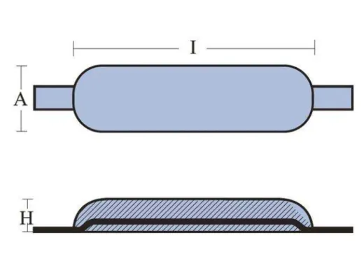Schweißanode mit Aluminiumband (Aluminium, 0.3, 115 mm, 60 mm, 17 mm, 25 x 200 mm)