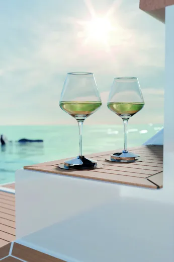 SEASIP Edelstahlhalter - rutschfeste Sockel in Goldoptik - für Weingläser mit Stiel