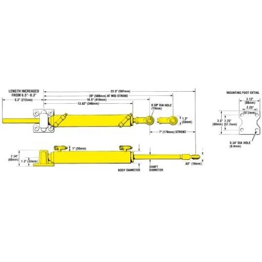 Seastar Capilano Zylinder 181kgm Für Hydraulisches Innenbord Steuersystem (Ba200-7tmc)