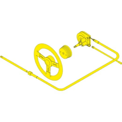 Seastar Light Duty Steuerung Mit Kabel 20 (6.10m) + Steuerrad Riviera Schwarz