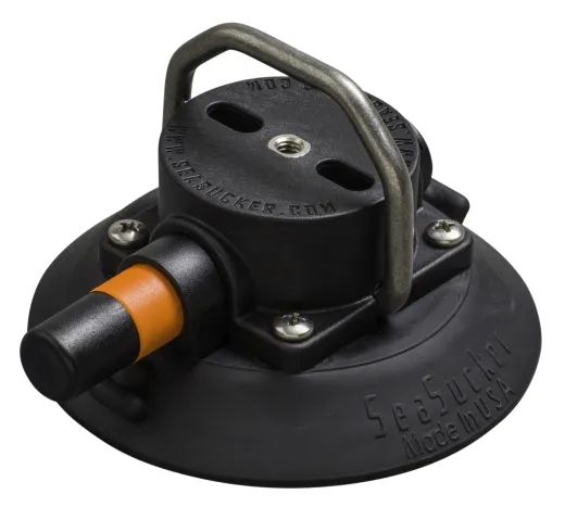 SEASUCKER Vakuum-Saugnapf mit D-Ring 110mm, flache Form, schwarz