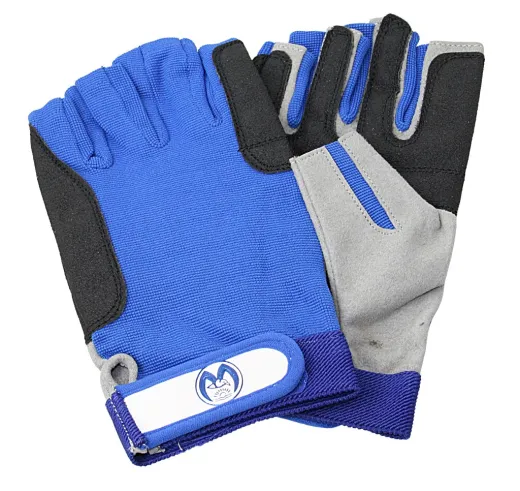 Segelhandschuh Amara grau/blau 5-Finger offen L