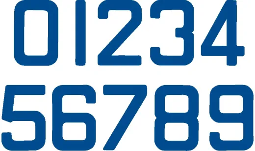 Segelnummer 9 1/4 235mm 2 Blau VP=10St.