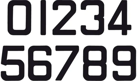 Segelnummer 9 1/4 235mm 2 Schwarz VP=10St.