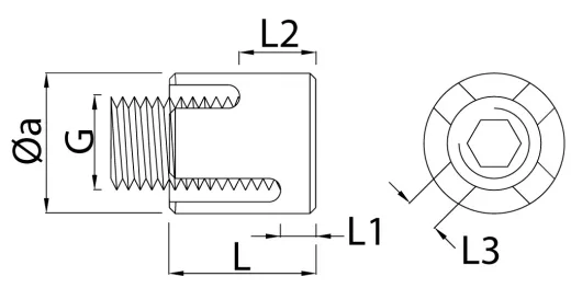 Seilkreuzklemme Edelst.4+5mm offener Boden M12