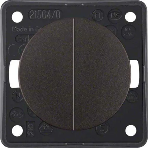 Seriendrucktaster, 2 Schließer, 1 Eingangsklemme (braun matt)