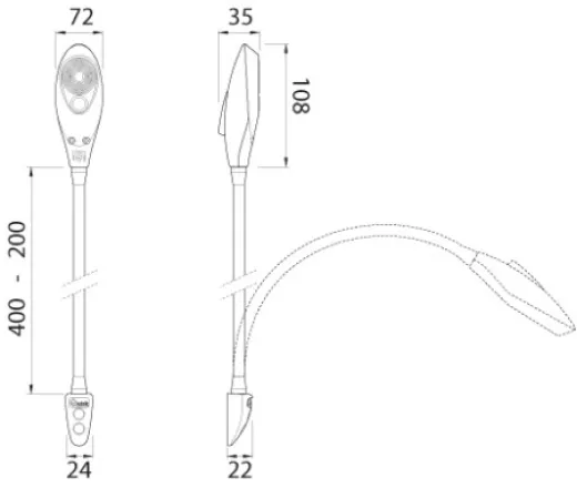 SHARK 30 LED 200mm Schwanenhals