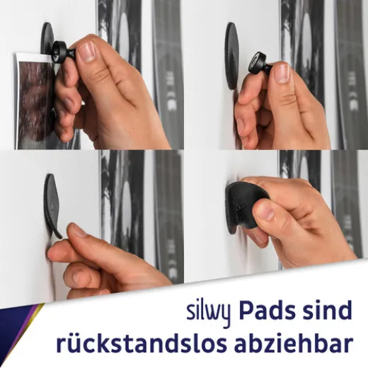 Silwy Magnet Pin Flex schwarz 4er Set