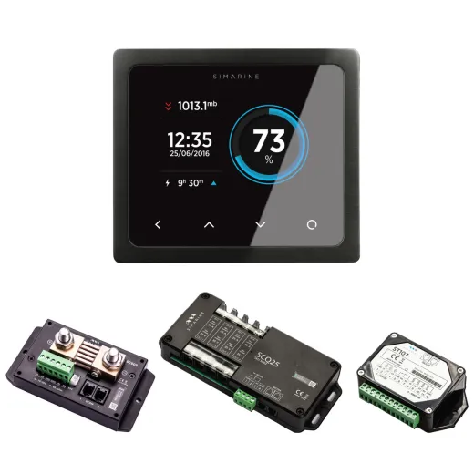 Simarine PICO Blue Set Rev2 - Batteriemonitor, Tankelektrode und 2 x Shunt Schwarz-mit Einbaurahmen