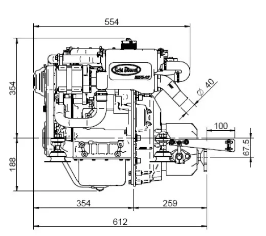 Solé Schiffsdiesel Mini 17 Mit Technodrive Wendegetriebe Tmc40l, R=2.00:1