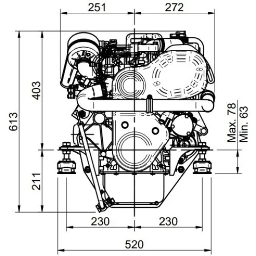 Solé Schiffsdiesel Mini 33 Mit Technodrive Wendegetriebe Tmc60p, R=2.00:1