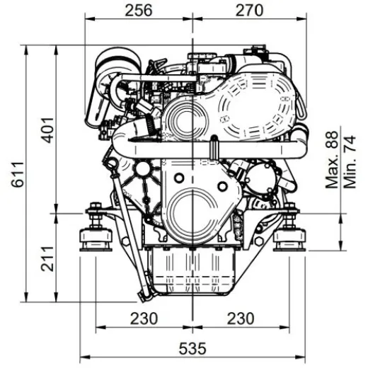 Solé Schiffsdiesel Mini 44/Sd Mit Technodrive Seaprop Saildrive, R=2.15:1