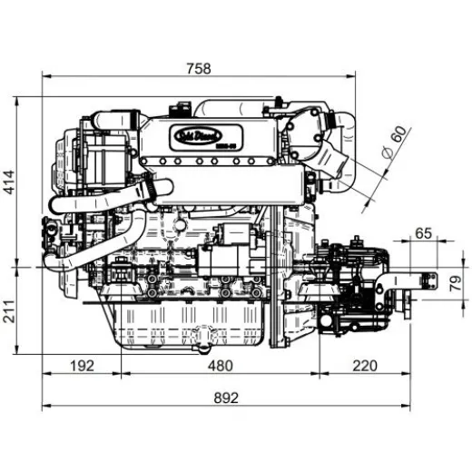 Solé Schiffsdiesel Mini 55 Turbo Mit Technodrive Wendegetriebe Tmc260, R=2.00:1