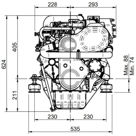 Solé Schiffsdiesel Mini 55 Turbo Mit Technodrive Wendegetriebe Tmc260, R=2.00:1