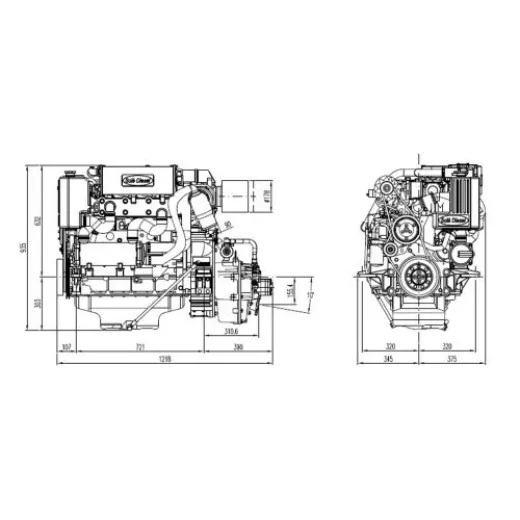 Solé Schiffsdiesel Sdz 165 Turbo & Intercooler, Mit Technodrive Wendegetriebe Tm880a, R=2.08:1