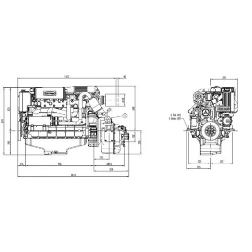 Solé Schiffsdiesel Sdz 280 Turbo & Intercooler, Mit Technodrive Wendegetriebe Tm265a, R=2.09:1