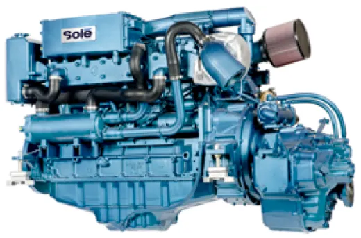 Solé Schiffsdiesel Sdz 280 Turbo & Intercooler, Mit Technodrive Wendegetriebe Tm265a, R=2.30:1