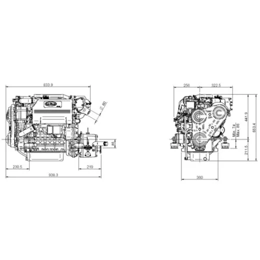 Solé Schiffsdiesel Sk-60 Mit Technodrive Gearbox Tmc260, R=2.47:1