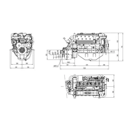 Solé Schiffsdiesel Sm 103 76 Hp Mit Technodrive Wendegetriebe Tm170, Untersetzung R=2.94:1