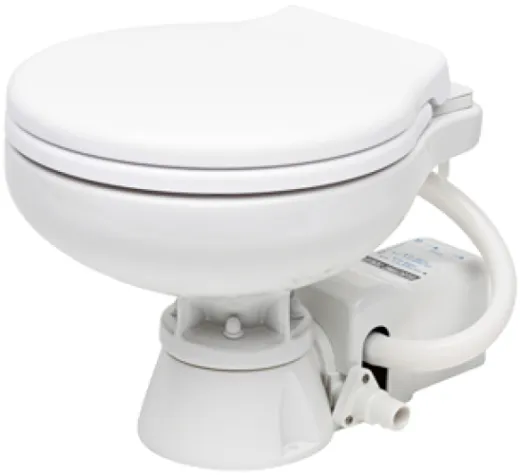 Space Saver Elektrische Toilette, 24v, Zufuhr Ø19mm, Abfuhr Ø25mm, Gewicht 9kg (Soft-Close)