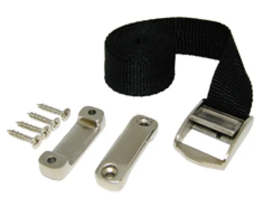 Spanngurt Mit Niro Klemme Und Bügel Für Befestigung Von Tanks & Batteriekästen, 25x2300mm (Bruchlast 400kg)