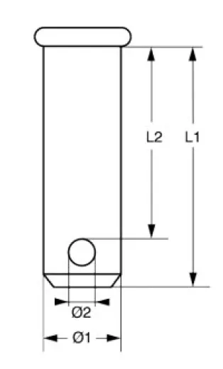 Steckbolzen 1.4401 9.5mm x 22mm VP=2 Stück