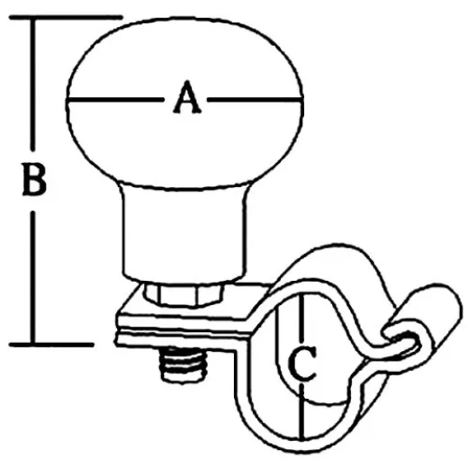 Allpa Steuerknopf Niro, Ø38mm, B=50mm, C=25mm