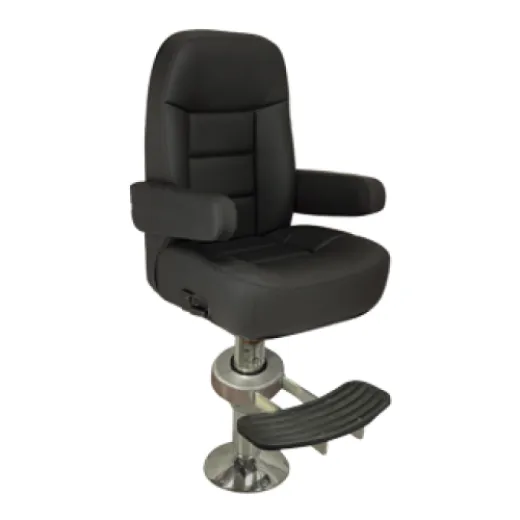 Steuerstuhl Modell 'Mariner De Luxe', Schwarz/Anthrazit Vinyl