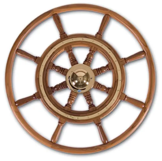 Steurerrad (80 cm, Teak, Messing, Messing/Teak)
