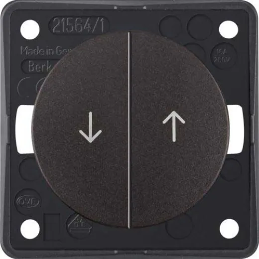 Taster für Jalousie mit Pfeilen (braun matt)