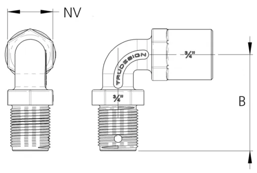 TD-90° Winkel IG/AG 1 1/2 SB-verpackt