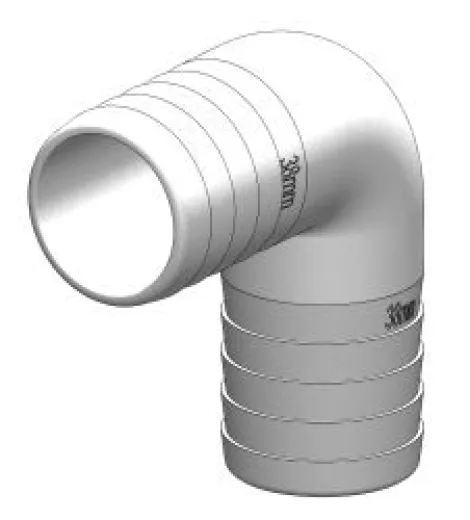 TD-Schlauchverbinder 90° weiß 19mm unverpackt