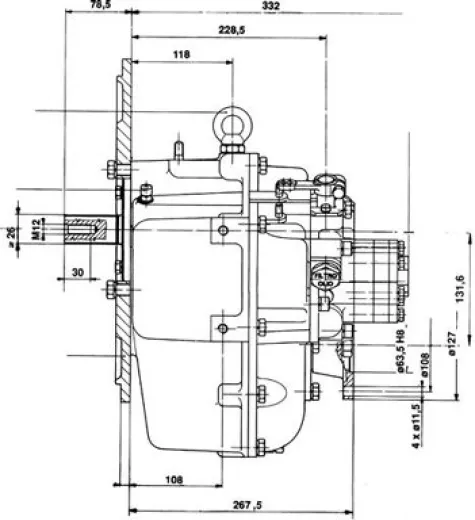 Technodrive Hydraulisches Wendegetriebe Tm170, R=2,94:1