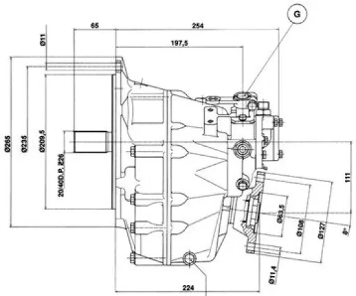 Technodrive Hydraulisches Wendegetriebe Tm345a, R=2,47:1