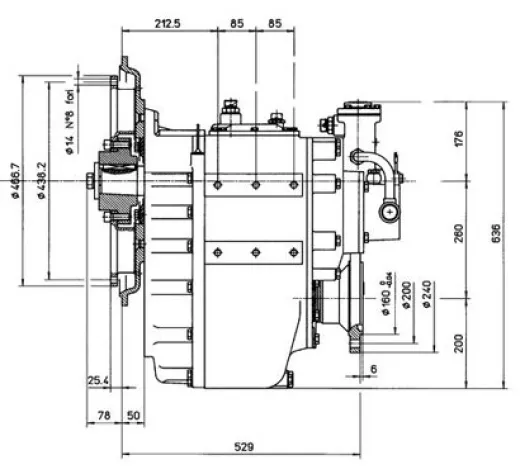 Technodrive Hydraulisches Wendegetriebe Tm360, R=4,00:1