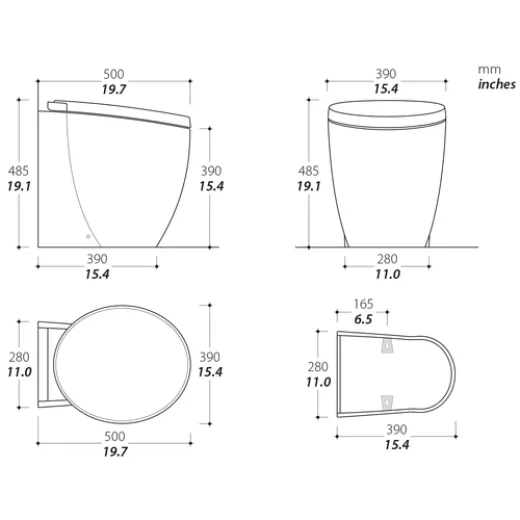 Tecma Privilege Toilette 12V Standard weiss