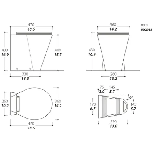 Tecma xlight Toilette 24V Standard