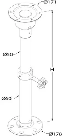 Tischbein vorstellbar 50-70cm Fuß zum Schrauben