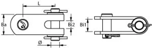 Toggle-Gabel/Gabel 9.5mmØ Bolzen AISI316