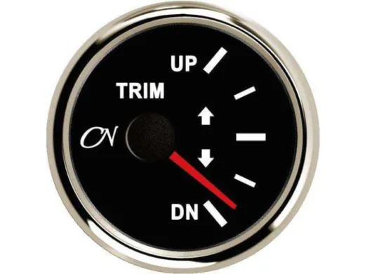 Trimmanzeiger (schwarz, chrom, 0 - 190 Ohm, 9 - 32V, up/down, 57 mm, 52 mm, 45 mm)