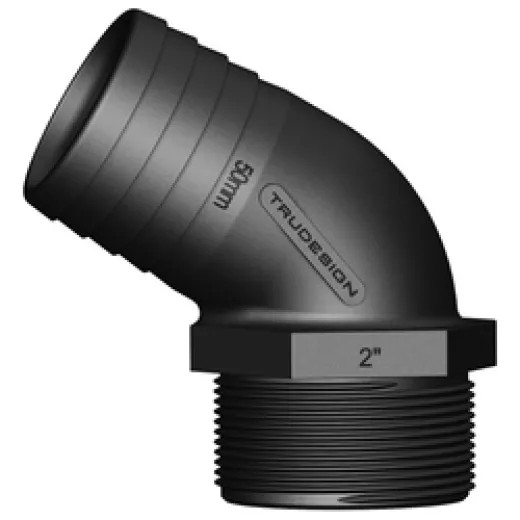 Trudesign Tülle 120° Außengewinde (2" x 50 mm, schwarz)