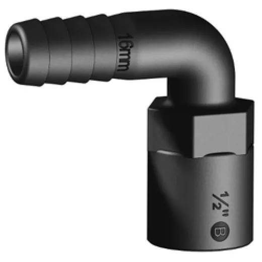 Trudesign Tülle 90° Innengewinde (1/2" x 16 mm, schwarz)