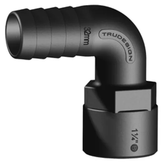 Trudesign Tülle 90° Innengewinde (1" x 32 mm, schwarz)