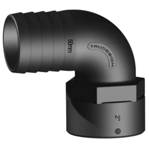 Trudesign Tülle 90° Innengewinde (2" x 50 mm, schwarz)