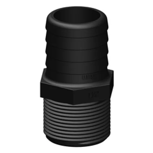 Trudesign Tülle mit Außengewinde (1 1/4" x 38 mm, schwarz)