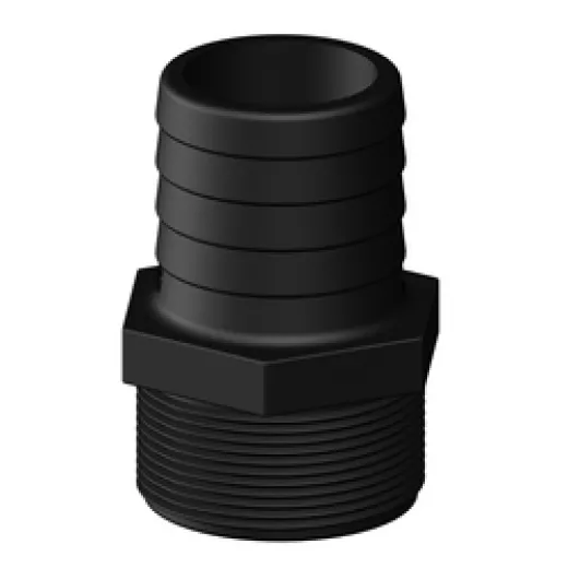 Trudesign Tülle mit Außengewinde (2" x 50 mm, schwarz)